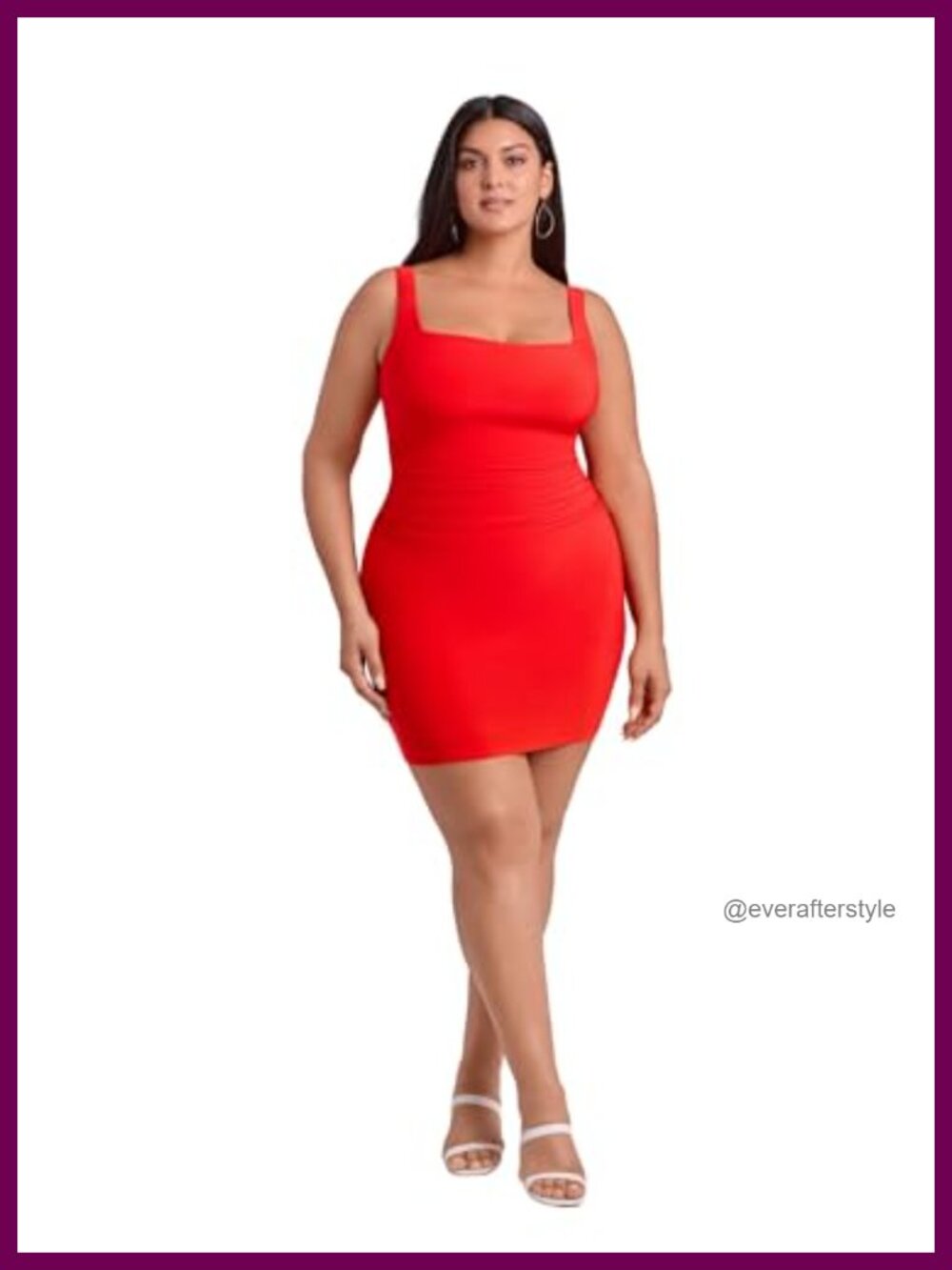 Sleeveless Square Neck Shirred Mini Dress with Built-in Shapewear